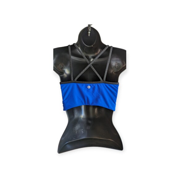 90 Degree by Reflex Women Padded Racerback Sports Bra Blue/Black Mesh S MSRP $40 - Picture 2 of 4